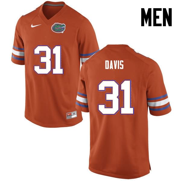 NCAA Florida Gators Shawn Davis Men's #31 Nike Orange Stitched Authentic College Football Jersey RPI4464GW